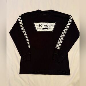 Vans Black and White Long Sleeve Men's Tee size Small